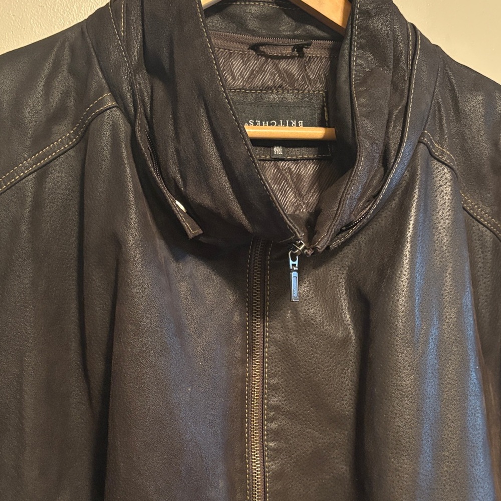 Men's leather jacket size 3XLT Brown